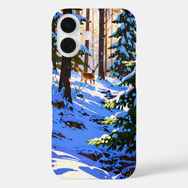Funda iPhone 16 Snowy Anime Forest (Reverso )