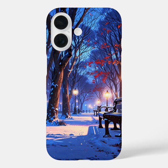 Funda iPhone 16 Snowy Winter Park (Reverso )