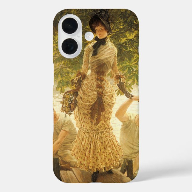 Funda iPhone 16 Sobre el Támesis de James Tissot, el realismo vint (Reverso )