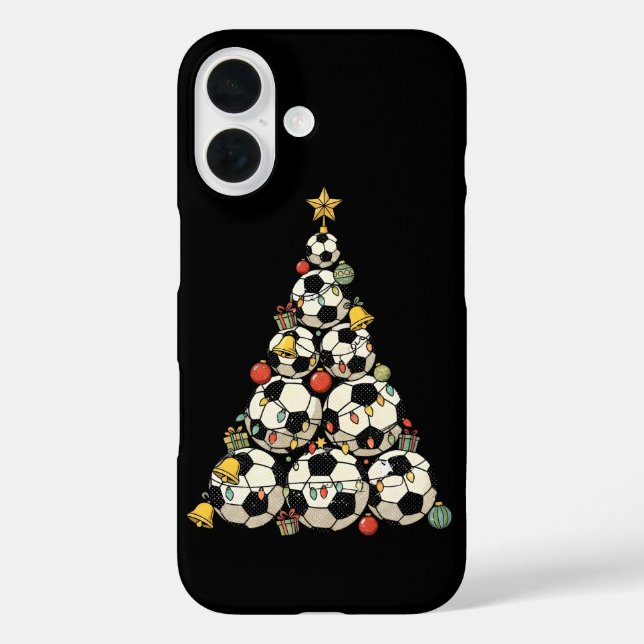Funda iPhone 16 Soccer Christmas Tree (Reverso )