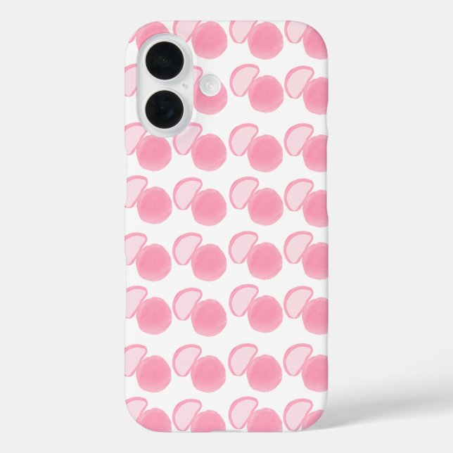 Funda iPhone 16 Soft Pink Watercolor Polka Dot Pattern (Reverso )