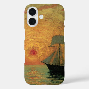 Funda iPhone 16 Sol rojo de Maxime Maufra, impresionismo vintage