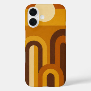Funda iPhone 16 Sol y Arcos Diseño Geométrico Moderno de Mitad de 