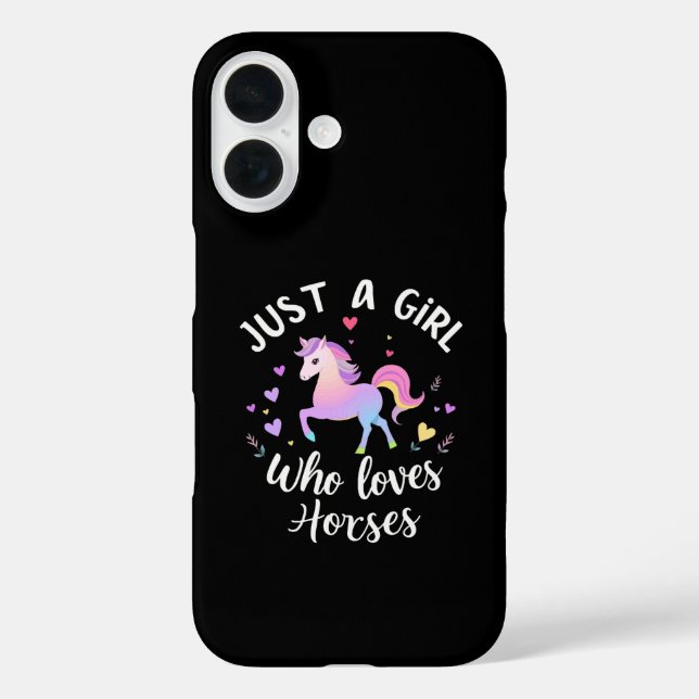 Funda iPhone 16 Solo una chica que ama los caballos (Reverso )