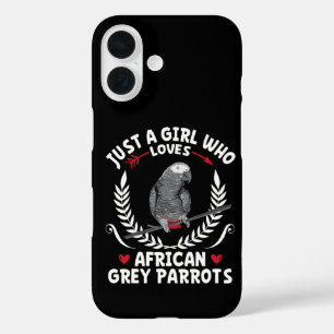 Funda iPhone 16 Sólo una chica que ama los loros grises africanos 