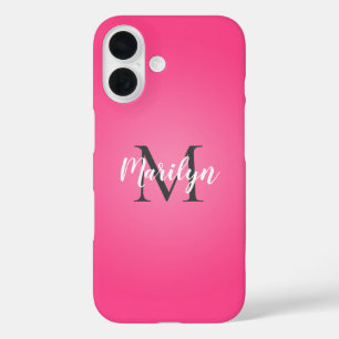Funda iPhone 16 sombra rosa bonito, nombre e intimidad