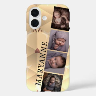 Funda iPhone 16 Sombras de marrón amarillo con 4 imágenes