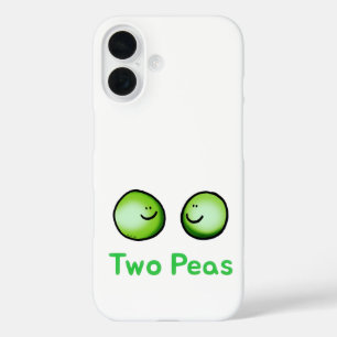 Funda iPhone 16 Sonriente Dos Peas Cute Arte De Amistad