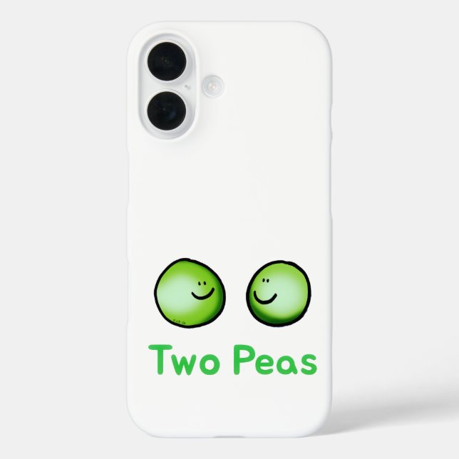 Funda iPhone 16 Sonriente Dos Peas Cute Arte De Amistad (Reverso )