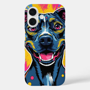 Funda iPhone 16 Sonrisa de arte pop - El poder de un perro feliz
