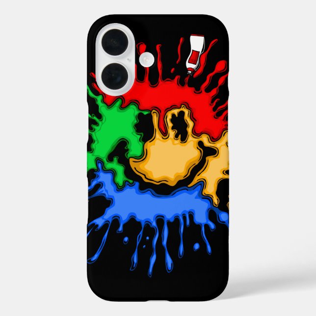 Funda iPhone 16 Sonrisa de tubo de pintura (Reverso )
