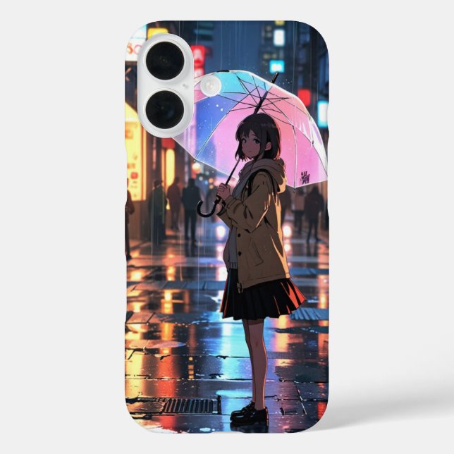 Funda iPhone 16 Sonrisa en el día lluvioso (Reverso )