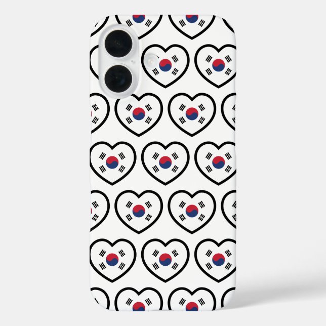 Funda iPhone 16 South Korea Flag Heart (Reverso )