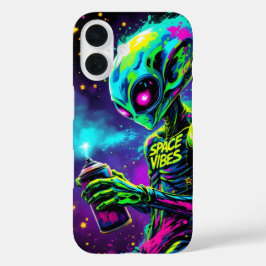 Funda iPhone 16 Space Vibes Alien Neon