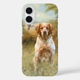 Funda iPhone 16 Spaniel Bretón, Pasión por las Aves