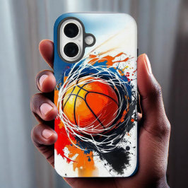 Funda iPhone 16 Splash Guard: Basketball Edition for
