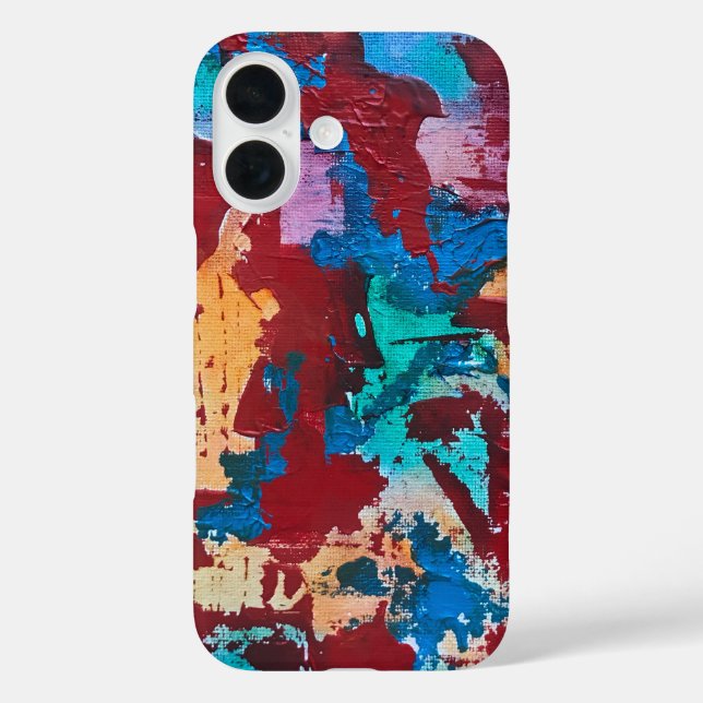 Funda iPhone 16 Splashy-Hand Painted Abstract Art (Reverso )