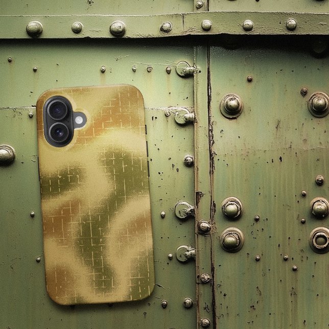Funda iPhone 16 Spray Pintado Tactical Camo Pattern Brown (Spray Painted Tactical Camo Pattern Brown iPhone Case)