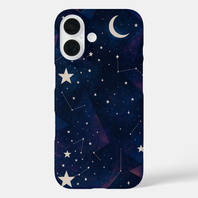Funda iPhone 16 Starry Constellation Sky - Patrón nocturno celesti (Reverso )