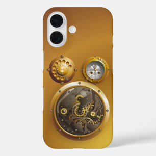 Funda iPhone 16 Steampunk Uhr