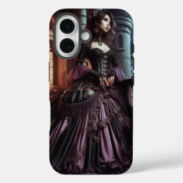 Funda iPhone 16 Steampunk Vintage Victorian Purple Lady