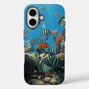 Funda iPhone 16 Stripey Tropical Fish Coral Chaos