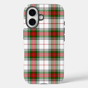 Funda iPhone 16 Stuart / Stewart tartan blanco rojo platillo verde