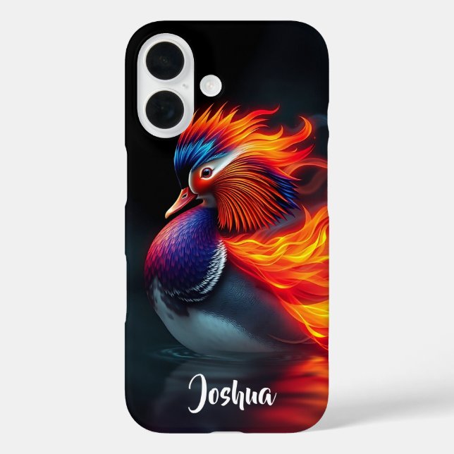 Funda iPhone 16 Stunning Flame-boyant Firebird Hot Mandarin Duck (Reverso )