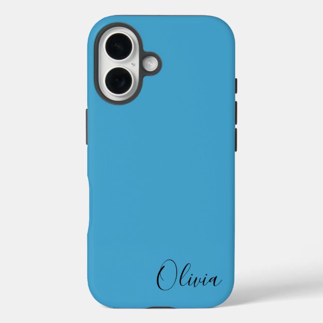 Funda iPhone 16 Stylish Blue Personalized Name  (Reverso )