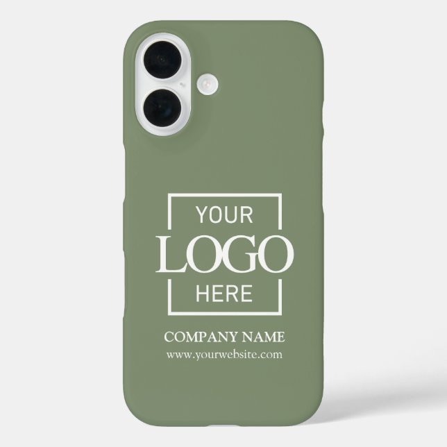 Funda iPhone 16 Stylish Sage Green Business Company Logo Apple (Reverso )