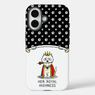 Funda iPhone 16 Su Alteza Real Reina Westie Perro