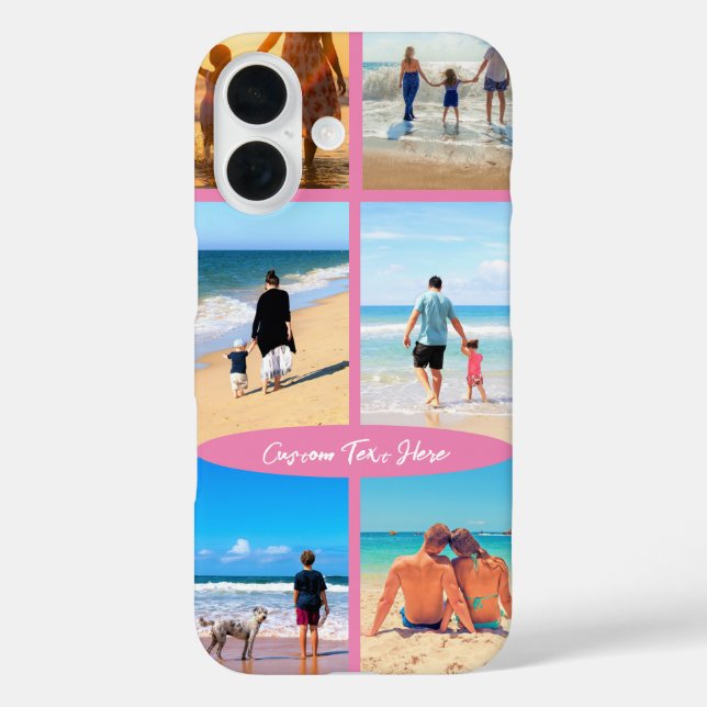 Funda iPhone 16 Su estuche para iPhone Collage de fotos con texto  (Reverso )