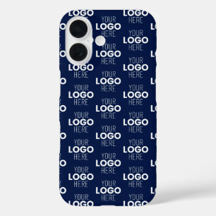 Funda iPhone 16 Su logotipo o imagen patrón repetitivo Azul mari