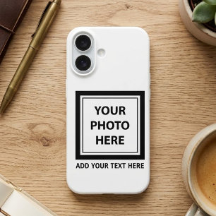 Funda iPhone 16 Subir imagen foto y agregar texto – Personalizar