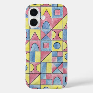 Funda iPhone 16 Sudoku Un Bauhaus Moderno Agua Geométrica Arte