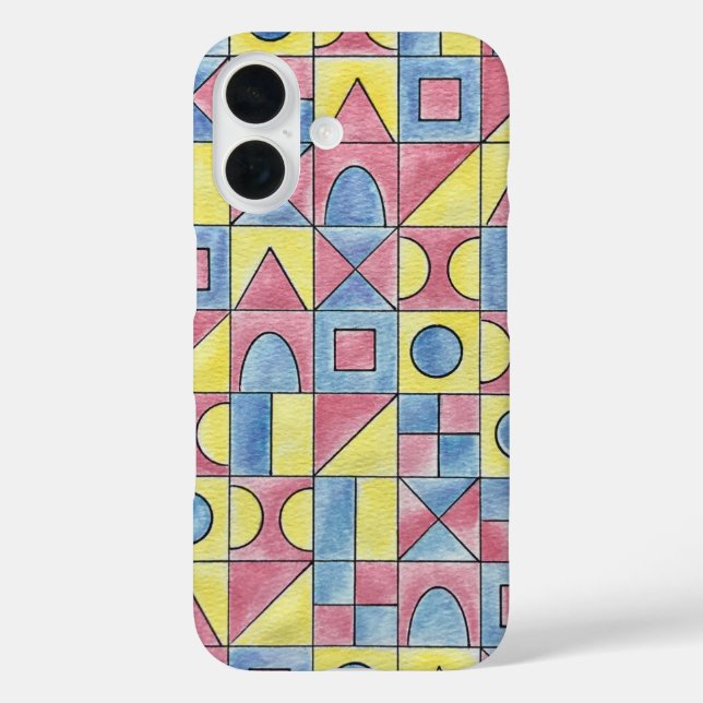 Funda iPhone 16 Sudoku Un Bauhaus Moderno Agua Geométrica Arte (Reverso )