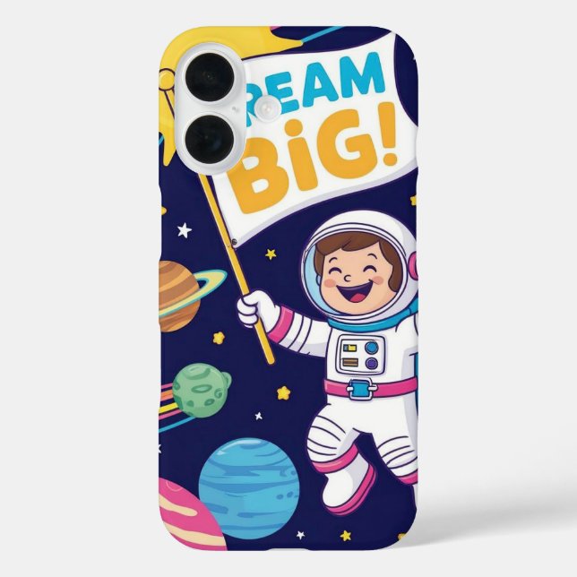 Funda iPhone 16 Sueña en Grande con un Astronauta Niño (Reverso )