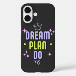 Funda iPhone 16 Sueño de citas motivacionales. Planear. Sí.