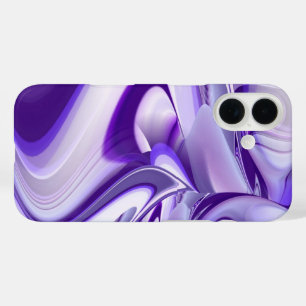 Funda iPhone 16 Sueño de nieve púrpura, arte de arcoiris abstracto