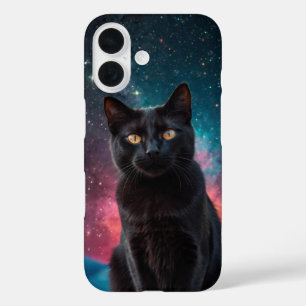 Funda iPhone 16 Sueño del gato de galaxia