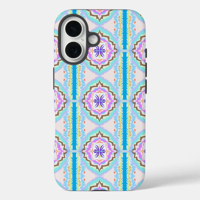 Funda iPhone 16 Sueño Pastel Boho Geométrico Calidoscopio (Reverso )