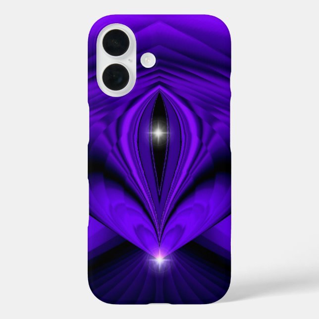 Funda iPhone 16 Sueños del arcoiris morado, dos estrellas (Reverso )