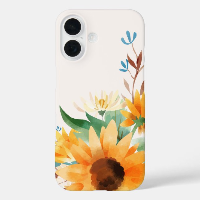 Funda iPhone 16 Sunflower acuático (Reverso )