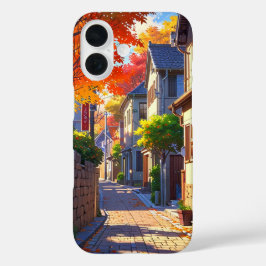Funda iPhone 16 Sunset de la aldea del otoño