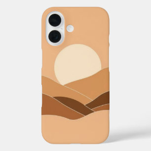 Funda iPhone 16 Sunset del desierto geométrico: estudio simplista