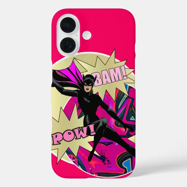 Funda iPhone 16 Superhéroe femenino retro (Reverso )