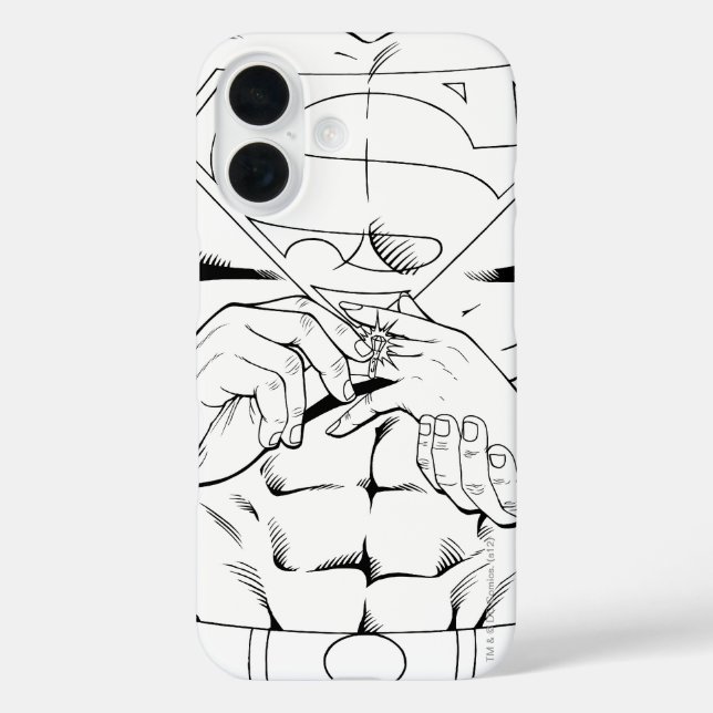 Funda iPhone 16 Superman Black and White 3 (Reverso )