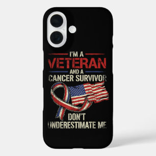 Funda iPhone 16 Superviviente de cáncer veterano no me subestimes