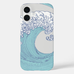Funda iPhone 16 Surf asiático japonés ondea arte oceánico