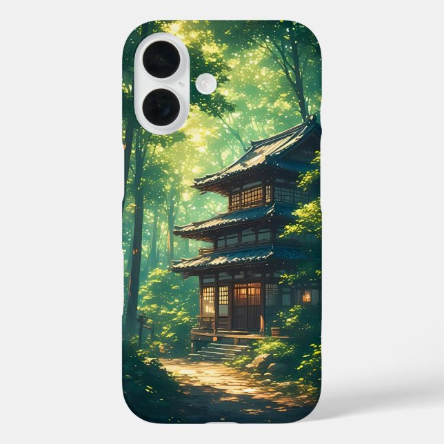 Funda iPhone 16 Susurros del Bosque: Un Retiro Japonés Oculto (Reverso )